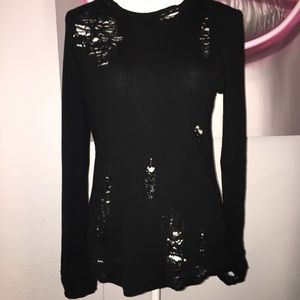 Helmut Lang Inspired Hand-Distressed Wool Sweater